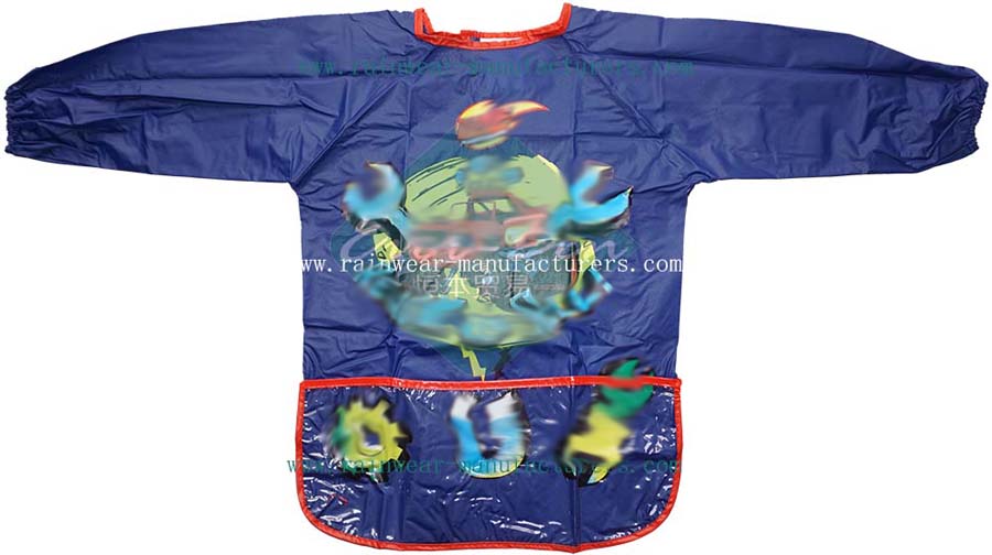 Printing PVC child size apron childrens pvc aprons pvc apron with pocket pvc coat apron